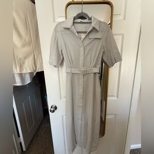 12 STOREEZ Light Gray Shirt Dress